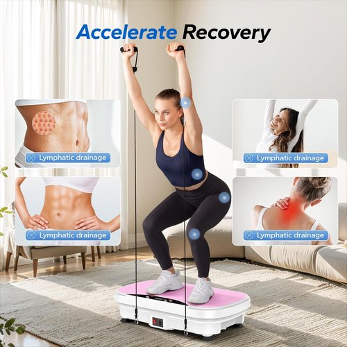 MERACH Vibration Plate - Lymphatic Drainage & Weight Loss Machine with Bluetooth & LED Display | Home Workout Equipment for All