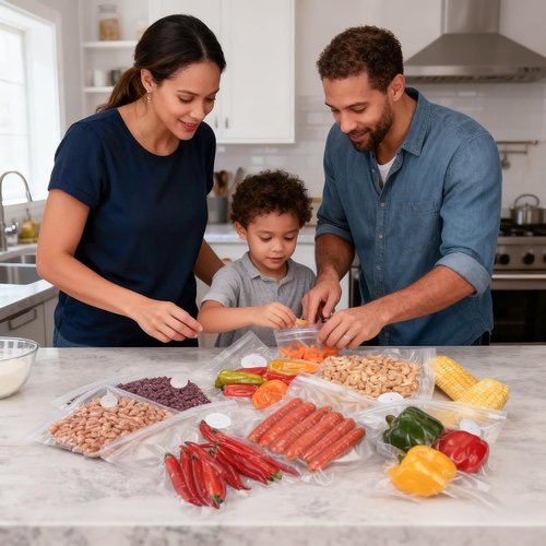 ATOSUN Vacuum Sealer Bags - BPA-Free Reusable Food Storage with Upgraded Air Valve | 60 Pack (10 Large, 30 Medium, 20 Small)