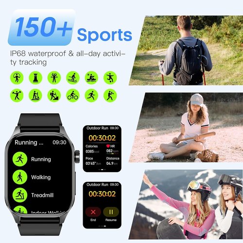 Advanced Health Smartwatch - Real-Time Heart Rate & Blood Oxygen Monitoring | Always-On Display for Android & iOS