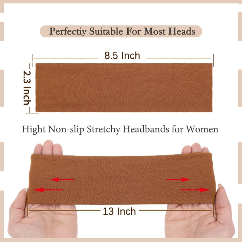 Kachanaa Sports Headbands for Women Non Slip - 6 Pcs Fashion Soft Elastic Fabric Sports Hair Bands for Women' Hair for Daily Workout Yoga Running