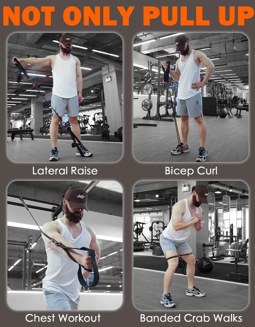 Fitarc Pull Up Assistance Bands Set,Pull Up Assist Strap with Handle,14 Levels of Assistance Up to 300LBS, Black