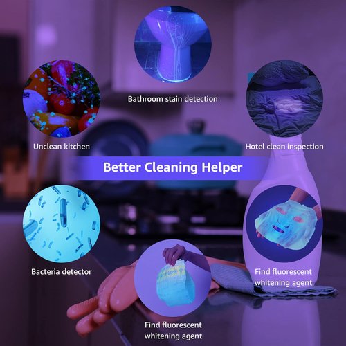 LE Black Light Flashlight - Compact UV Light with 21 LEDs for Detecting Stains & Inks | 395nm