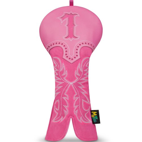 mytag Pink Golf Club Head Covers, Western Cowboy Retro Golf Headcovers with Patch & Embroidery Driver Fairway Wood Hybrids/Rescue Covers (Driver Cover)