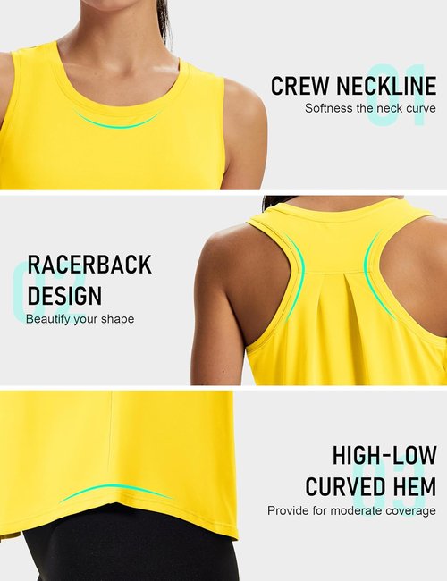 MAGCOMSEN Women's Athletic Tank Top - Sleeveless Racerback for Yoga & Gym Workouts | Comfortable Fit