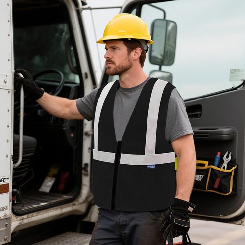 AYKRM 2 Pocket Mesh High Visibility Reflective Safety Vest for men & Women ANSI/ISEA 107 Standards