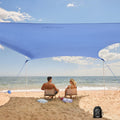 WEKAPO Beach Tent Sun Shelter - Easy Setup Beach Canopy with 4 Sturdy Poles, Large Sandbags and Shovel, 6'7'' Tall, Windproof Sun Shade for Backyard and Camping, UPF 50+ Protection