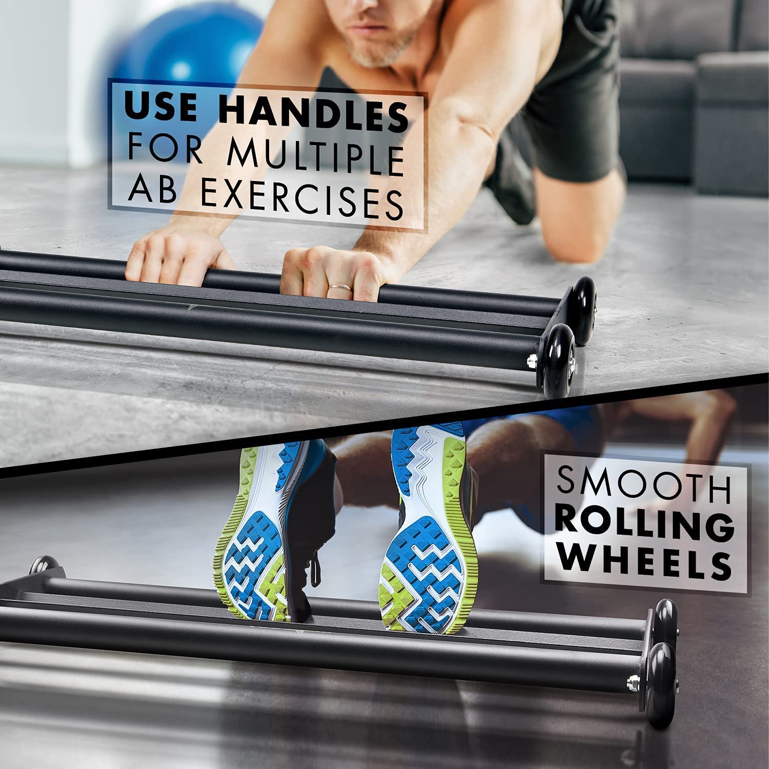 Yes4All Glute Ham Glider, Exercise Wheels for Home Gym Fitness, Glute Hamstring, Booty Building, Leg Excerise & Ab Roller for Abs Workout Equipment