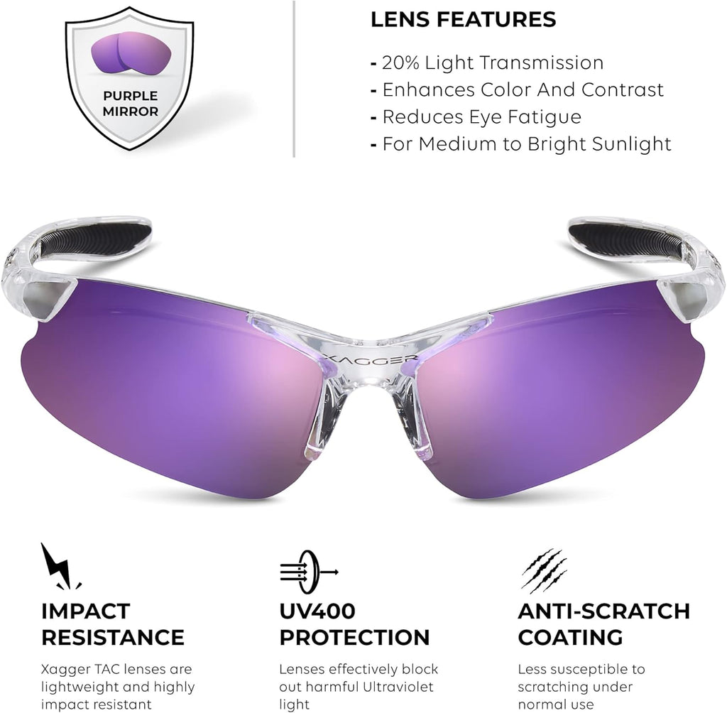 Xagger Kids Polarized Sports Sunglasses - Durable TR90 Frame for Boys & Girls | Baseball & Softball