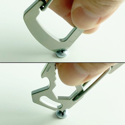 TACRAY Carabiner Keychain Clip, Stainless Steel key holder with Anti-Lost and Quick Release clip, Multitool keychain Bottle Opener and ruler, Easy Carry Backpack Clasp.