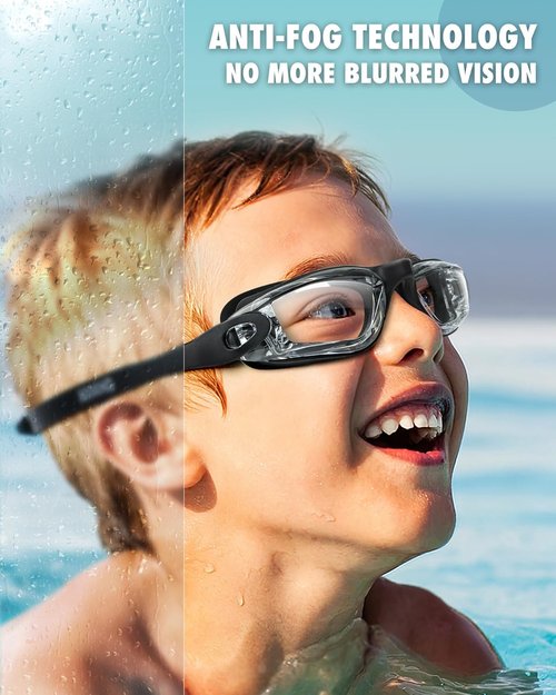 Aegend Swim Goggles - Anti-Fog & UV Protection for Kids Aged 3-14 | Comfortable Fit