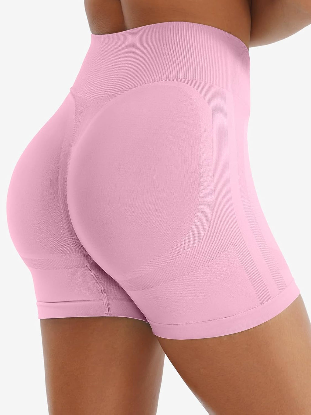 VOYJOY High Waist Biker Shorts for Women - Seamless Hidden Scrunch Butt Lifting | 4.5" Yoga Gym Shorts