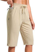 G Gradual Women's Hiking Shorts - Lightweight Quick-Dry Bermuda with Zipper Pocket | 13" Knee Length