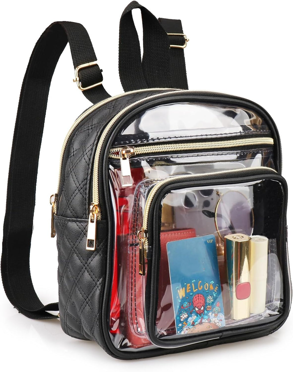 Skiennix Clear Backpack - Stadium Approved Heavy Duty Mini Design with Front Pocket for Events | Clear