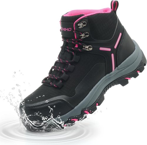 Kezhiho Waterproof Steel Toe Boots - Lightweight Non-Slip Safety Shoes for Women | Wide Width, Durable Design