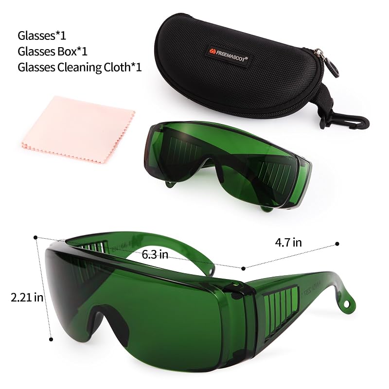 IPL 200nm-2000nm Laser Safety Glasses - Eye Protection for Laser Hair Removal & Cosmetology (Green)