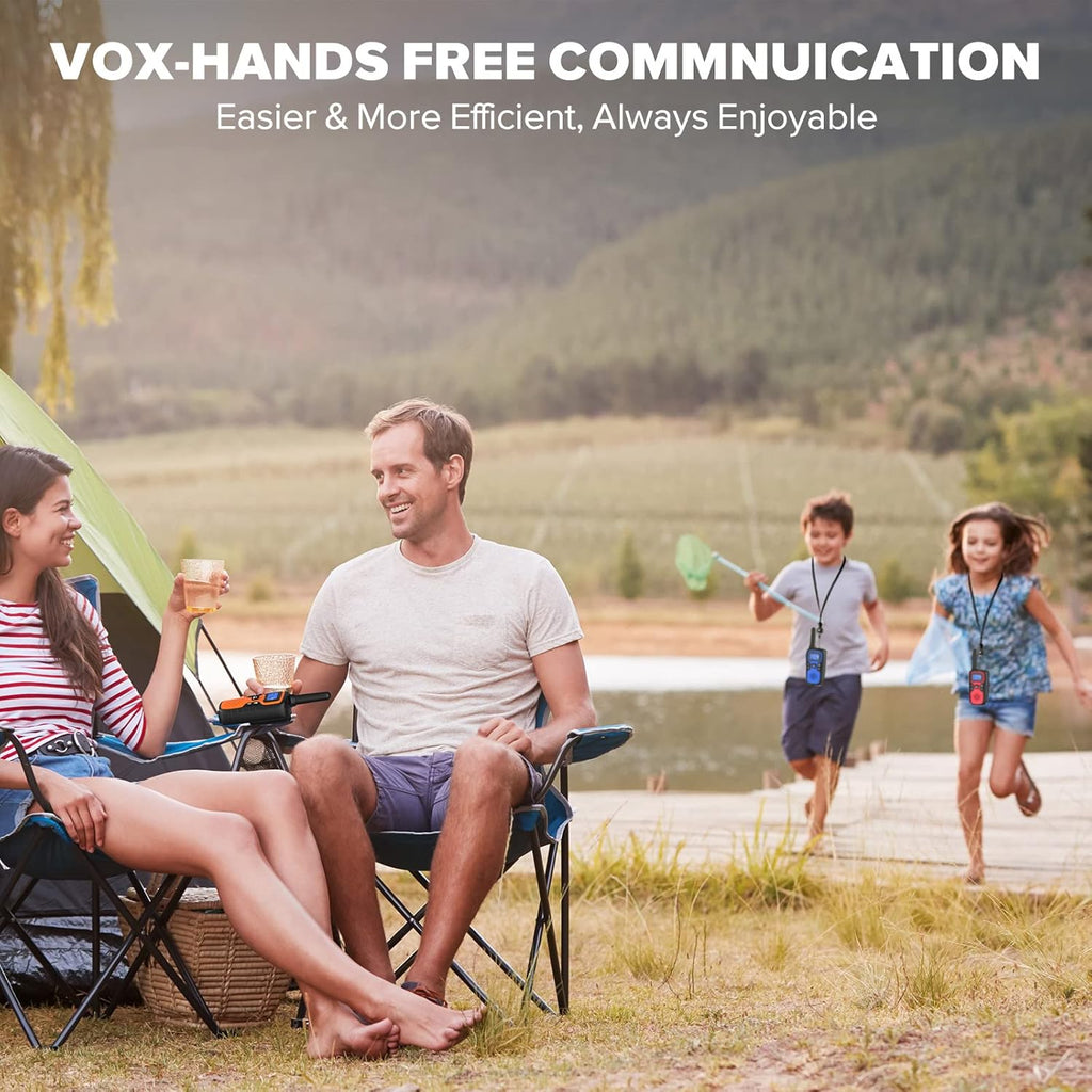 Wishouse Walkie Talkies - Long Range 2-Way Radios | Rechargeable 4-Pack with SOS Siren & NOAA Alert
