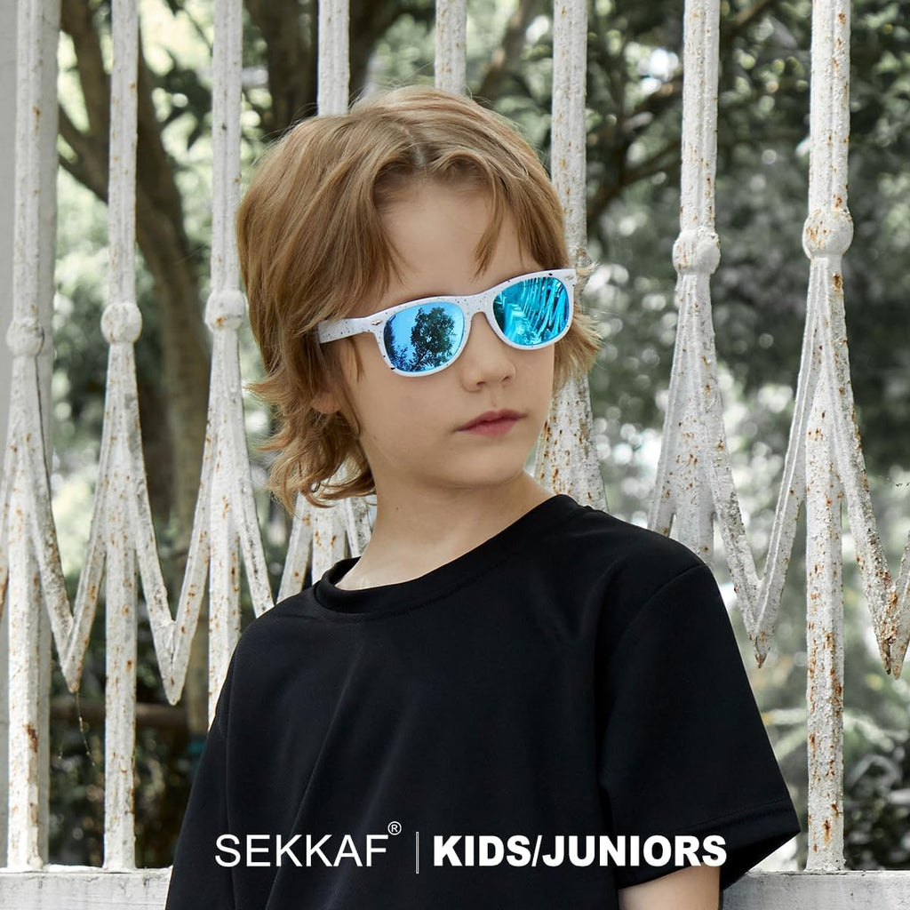 Skiennix Kids Polarized Sunglasses - Retro UV Protection Shades for Boys & Girls