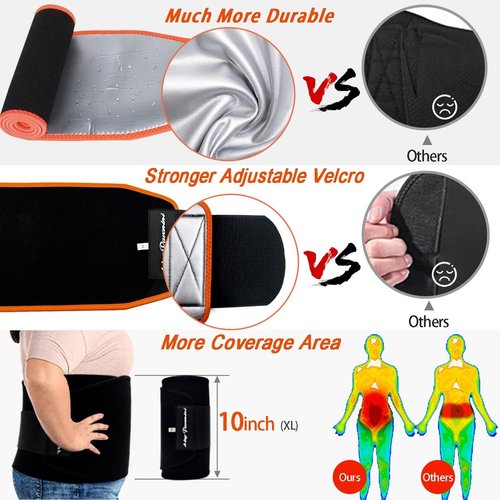 KingPavonini Waist Trimmer - Premium Sweat Belt for Men & Women | Plus Size, Upgraded Design