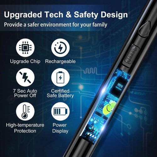 KTEBO Plasma Arc Electric Lighters - Rechargeable USB Long Reach for Candles & BBQ | Windproof Design - 2 Pack