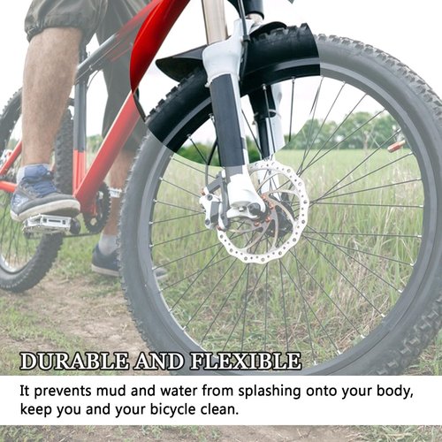 BlingKingdom 2pcs Mountain Bike Fender, Front and Rear Compatible Bicycle Mudguard, Fits 26", 27.5", 29", Plus Size and Fat Bike Wheel Sizes (Black)