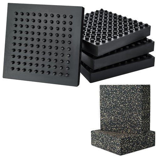 BXI Exercise Equipment Mat - 4 x 4 x 0.8 Inches 4 Pack + Anti Vibration Isolation Pads - 6 X 6 X 2 inches 2 Pack Rubber & Cork Pad