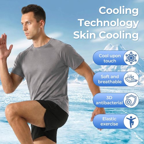 HYCOPROT Men's Quick-Dry Workout T-Shirts - Moisture-Wicking Short Sleeve Athletic Tee for Gym & Running
