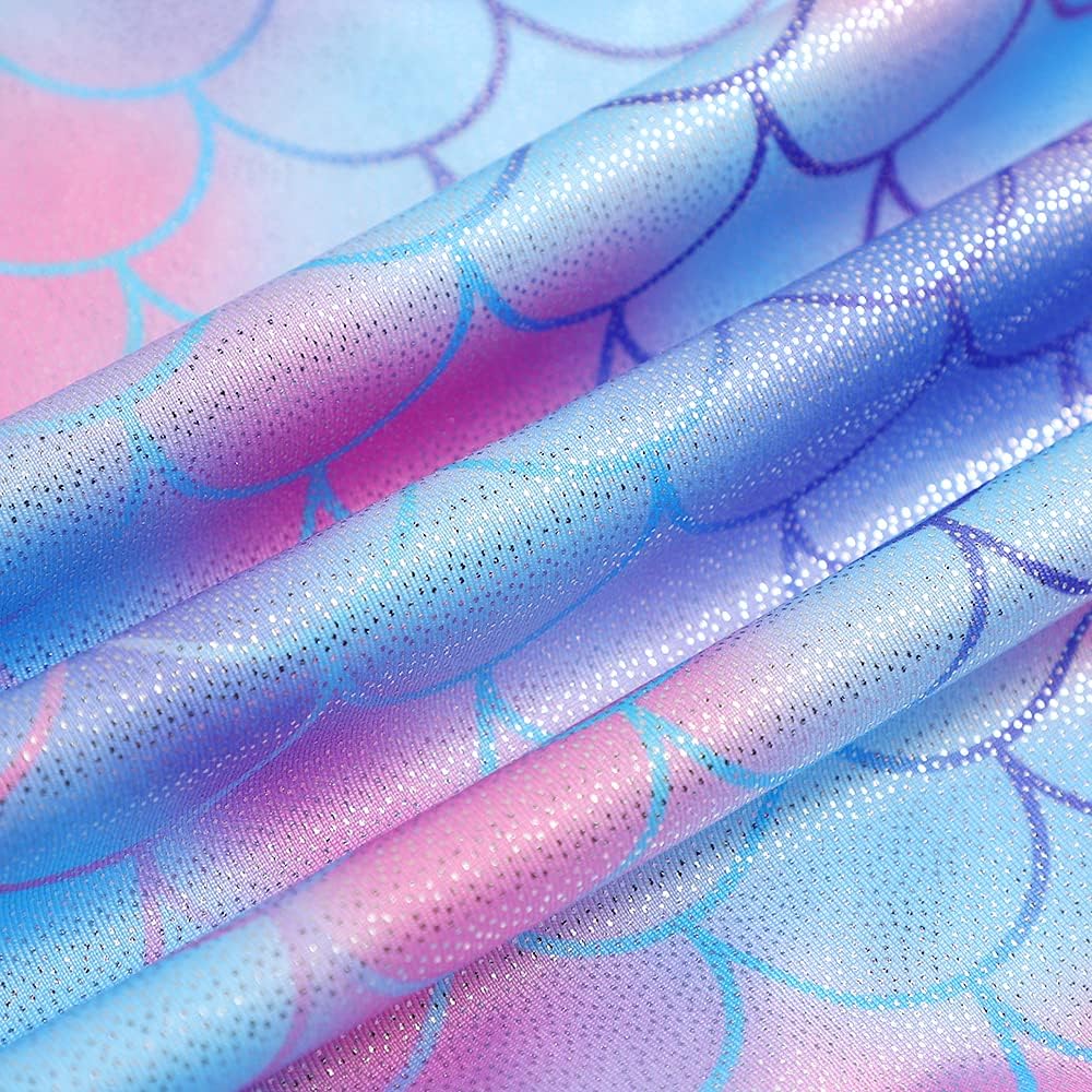 Skiennix Leotards for Girls | Shiny Mermaid Unicorn Design | Toddler Gymnastics & Dance Wear
