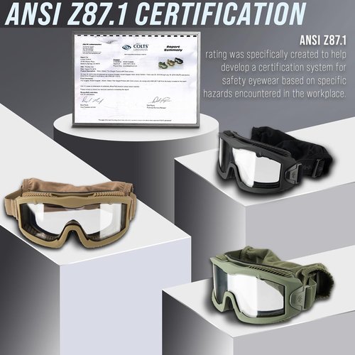 Lancer Tactical Safety Goggles - AERO 3mm Thick Lens | ANSI Z87.1 Rated, Anti-Scratch Shield