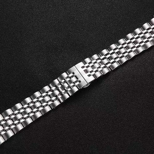 Mtozon Stainless Steel Bands Compatible with Fitbit Sense/Versa 3, Replacement Classic Metal Wristband for Men Silver
