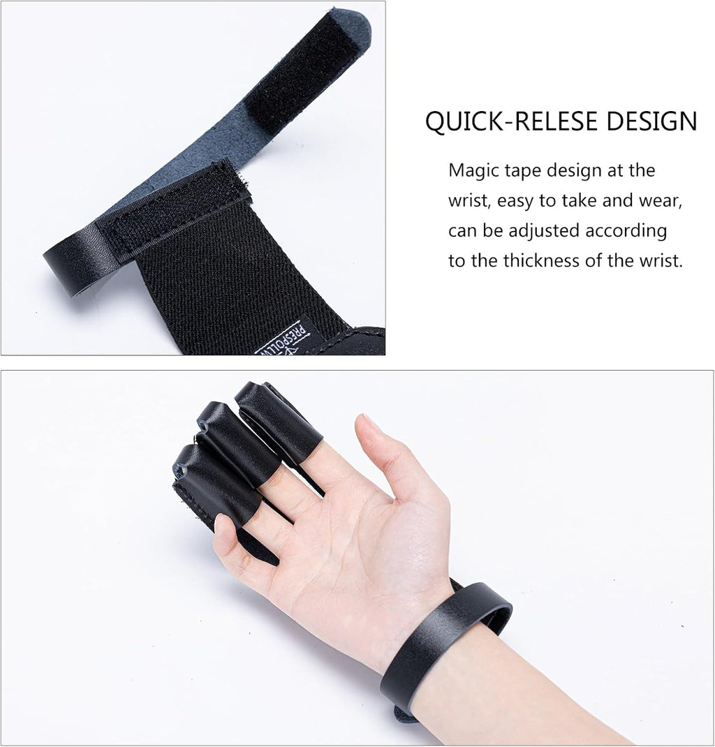 Skiennix 3-Finger Archery Glove - Durable Leather Finger Protector for Bow Hunting | Adjustable & Breathable Design
