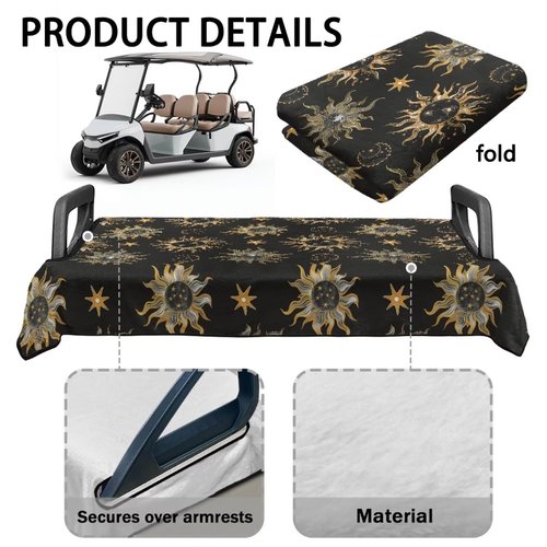 Golden Winter Golf Cart Seat Covers Sun Quick-Drying Winter Golf Accessories Protect Your Carts Seats from Scorching Sun and Sudden Rain Showers—Play Longer, Stay Comfortable