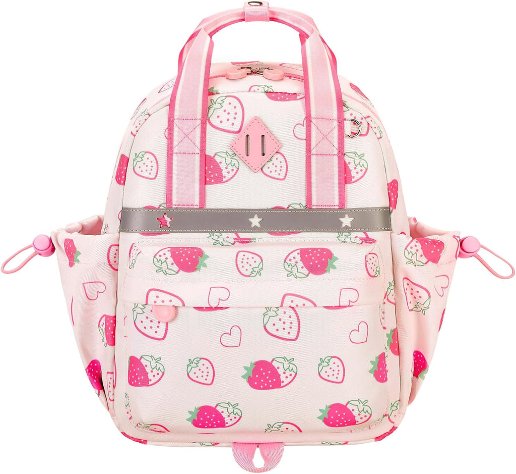 Skiennix Toddler Backpack - Cute Strawberry Design for Girls 2-4 | Mini Diaper Bag for Daycare & Travel