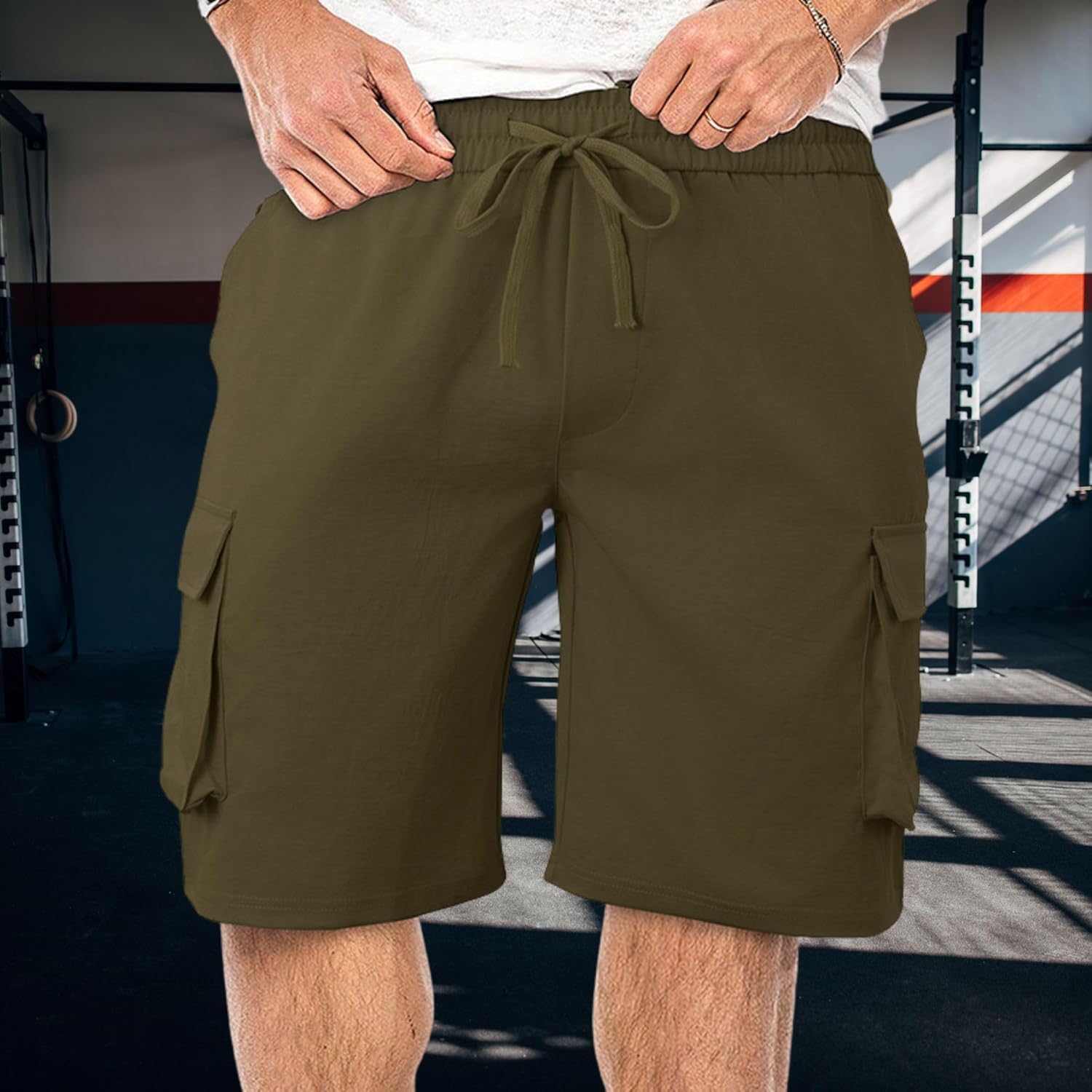 ZOCANIA Men's Cargo Shorts - Summer Sport Shorts with Elastic Waist & Pockets | Comfortable Fit