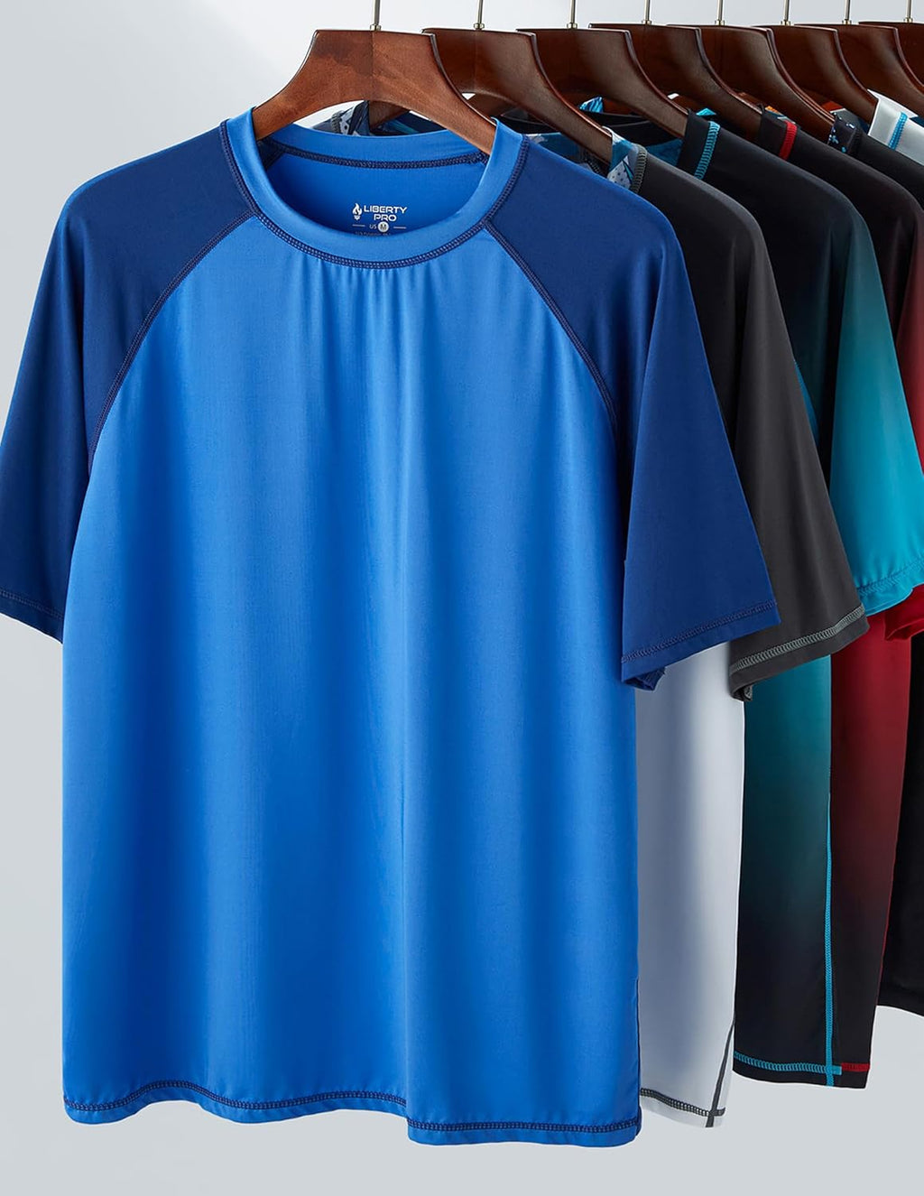 Skiennix Swim Shirts for Men - UPF 50+ Quick-Dry Rash Guard | 2-Pack Loose Fit Short Sleeve