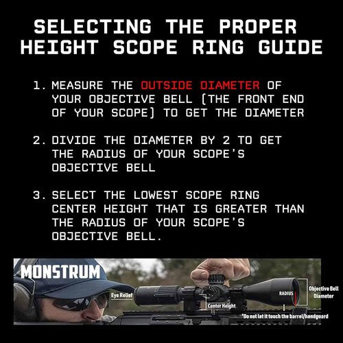 Monstrum Q Series Scope Rings - Quick Detach Picatinny/Weaver Mounting | Durable & Lightweight