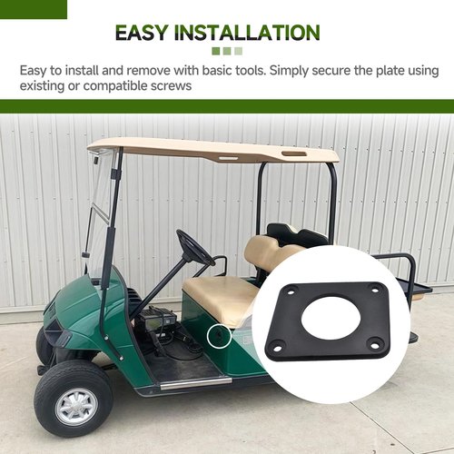 Numano Charger Port Adapter Plate 4-Hole Compatible with EZGO TXT 36V Golf Cart (2001–2015) 120V Plug Onboard Charger Conversion Plate for Lithium Battery Upgrade, Golf Cart Charging Port Cover
