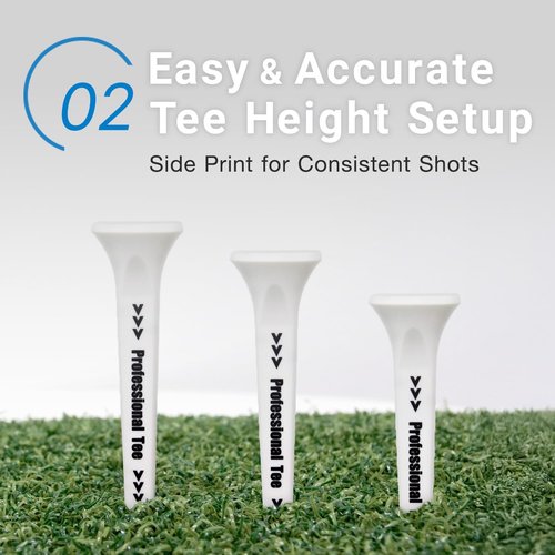Subetee Long Plastic Golf Tees with Super Teflon Slip-Out Tip for Longer Drives, 3-Pack, White, 3 1/4", SUBE-L-WH – Golf Accessories, Made in Japan
