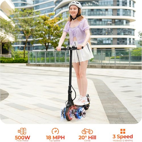 **Skiennix Electric Scooter - 500W Motor, 23 Miles Range, 21 MPH Speed, Foldable & Lightweight**