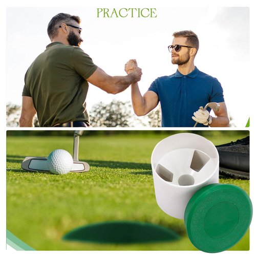 6 Sets Golf Hole Cups with Cover 4'' Putting Green Golf Hole Cup Practice Training Aids for Outdoor Backyard Yard Garden, 6PCS Cup+ 6PCS Lids