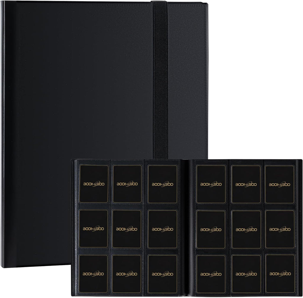 Skiennix Card Binder - 9 Pocket Storage Album for YuGiOh, MTG & TCG Cards | Sturdy Black Design