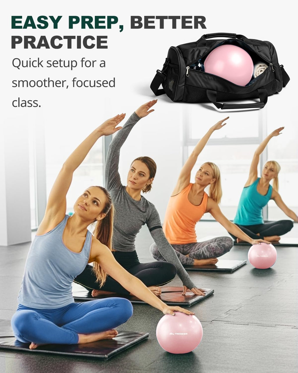 Trideer 9-Inch Pilates Ball - Small Exercise Ball for Yoga, Core Training & Physical Therapy