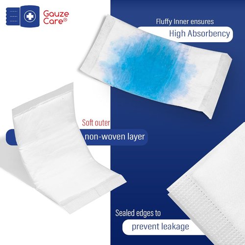 GauzeCare Sterile ABD Combine Pads - Extra Absorbent & Thick Wound Dressings | 50-Pack, 5 x 9 Inches