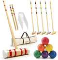 Ropoda 35-Inch Croquet Set - Updated Six-Player Design with Wooden Mallets & Colorful Balls | Ideal for Lawn, Backyard & Park Fun