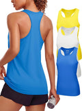 MAGCOMSEN Women's Athletic Racerback Tank Tops - Quick Dry, Moisture Wicking, UPF 50 | 3 Pack