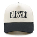 YQZUWUXE Blessed Trucker Hat, Vintage Embroidered Christian Baseball Caps for Men & Women, Trendy Religious/Birthday Gifts Black/Beige