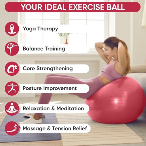 APEXUP Yoga Ball - Anti-Slip Heavy Duty Exercise Ball for Fitness & Core Training | 5 Sizes Available