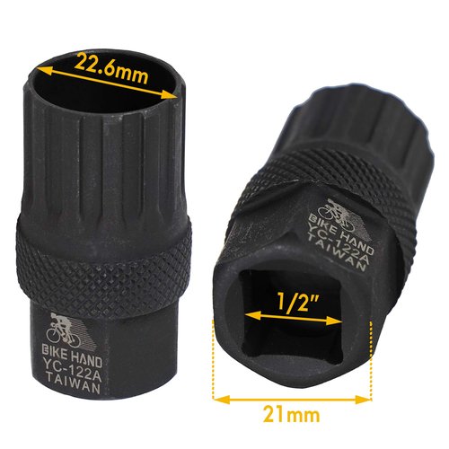 BikeHand Bike Freewheel Removal Tool - Compatible with Shimano Freewheel Bicycle Installation Tool - Fits 12 Splines 22.6mm for 5-8 Speed Freewheels Tool Fittings - Quality Heat-Treated Steel