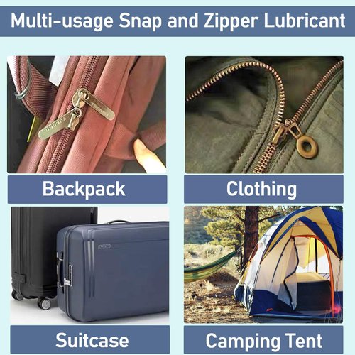 Marine Grade Zipper Wax Lubricant - 4Pcs Snap & Zipper Care Stick for Boats, Tents & Jackets