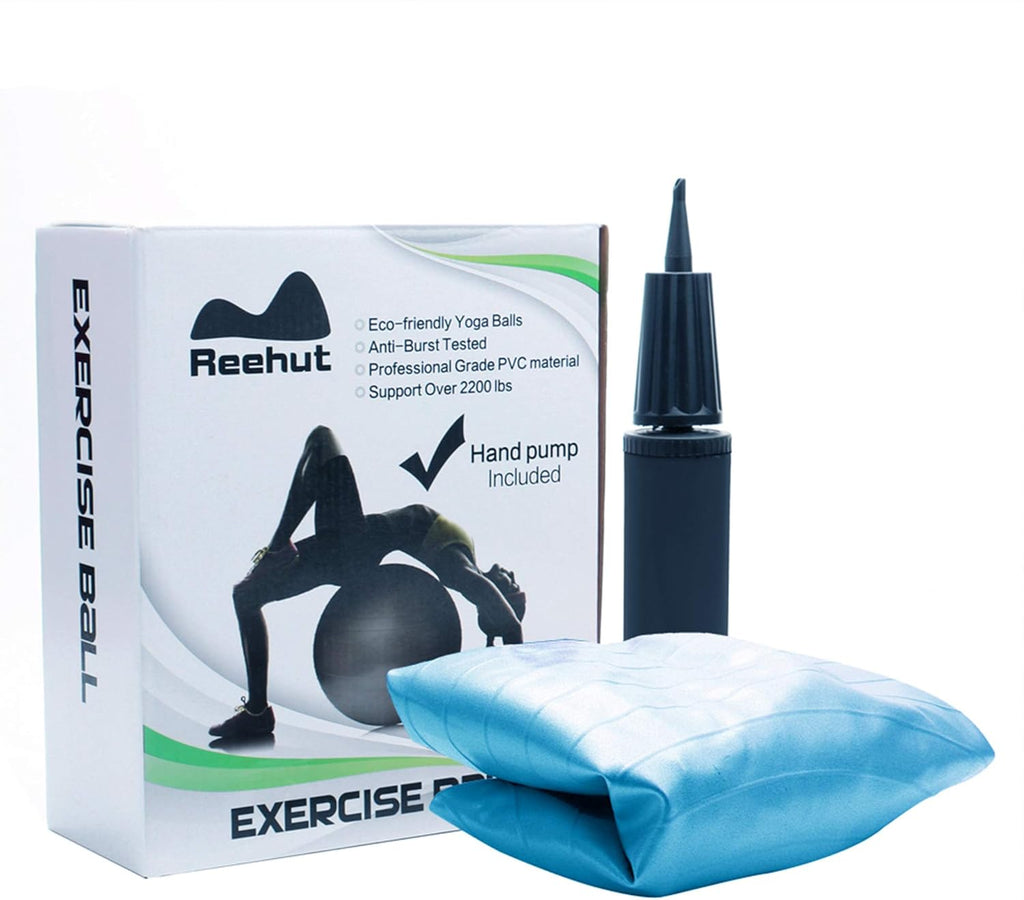 REEHUT Exercise Ball - Anti-Burst Yoga & Fitness Ball | Extra Thick Stability for Home & Gym (55cm, 65cm, 75cm)
