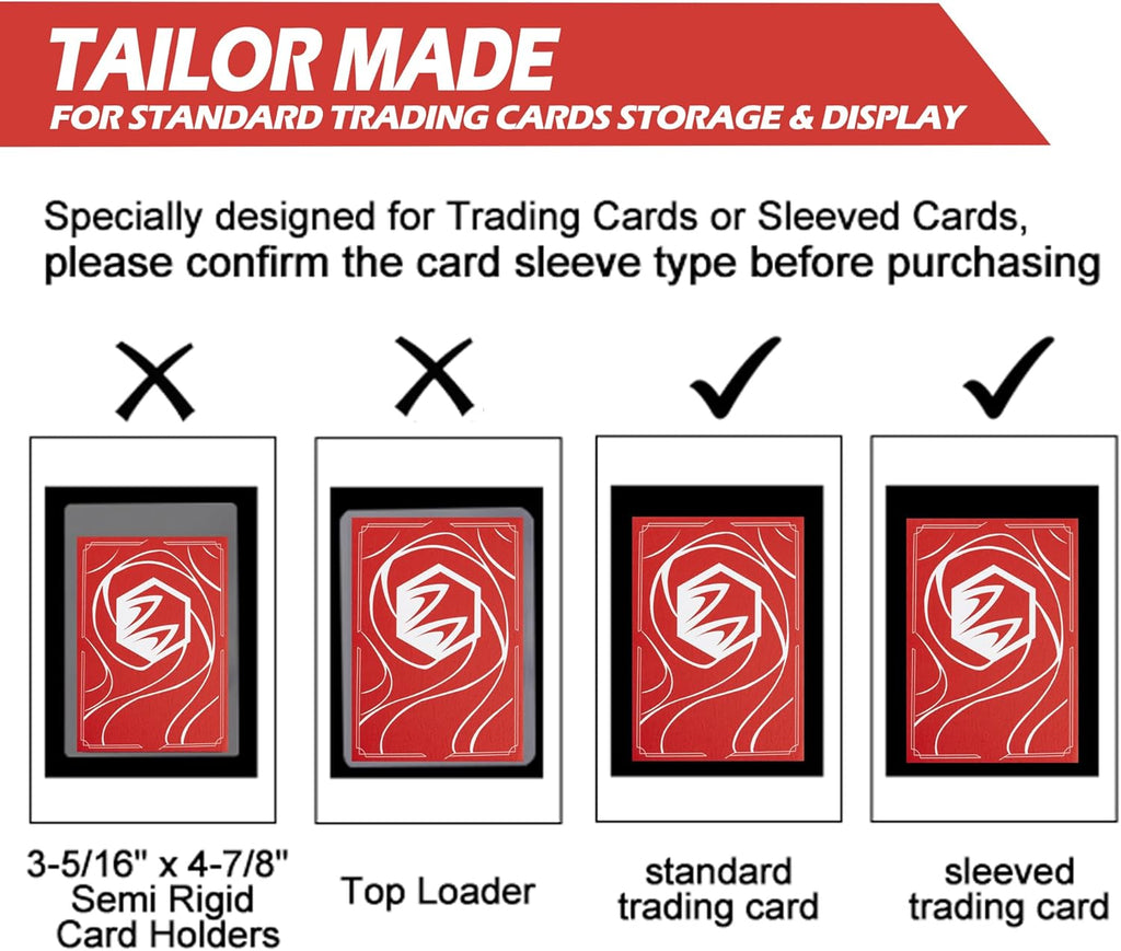 Premium Lorcana Card Binder - 16 Pocket Trading Card Album with Sleeves for 1024 Cards | Classic Red